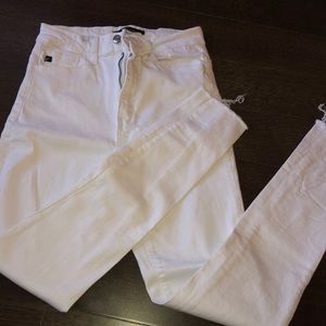 High waist white jeans